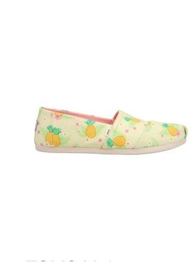 TOMS NWT Lemonade Pineapple Paradise Print Slip-On Canvas Shoe - Yellow